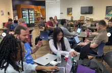 Me working with folks to get their first Drupal core commit!