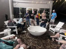 Seating area at the after party