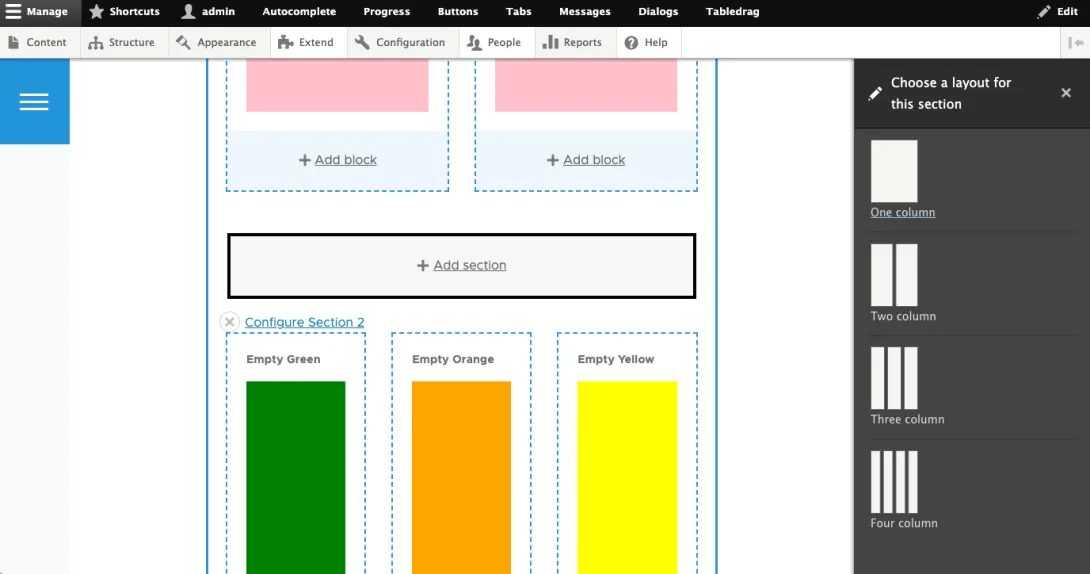 Screenshot showing the off-canvas dialog on the right hand side of the page