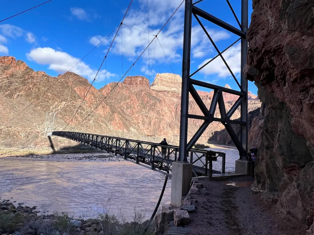 pedestrian suspension bridge over the colorado river